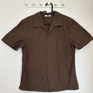 UNIQLO U Lemaire Brown Short-Sleeve Camp Collar Shirt